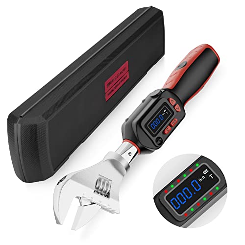 Leolee Adjustable Digital Torque Wrench (2.2-44.3 Ft-Lb/3-60N-M), 34Mm Adjustable Jaw Open End Torque Wrench Accuracy Cw ±2% Ccw±3%, Lcd Display Buzzer & Led Indicator For Hvac Torquing Down Nut #TOP16