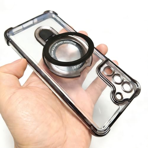 Buliangren Case Compatible with Samsung Galaxy S21 Case Rugged softcase Protective with Ring Stand Clear Phone case for Samsung S21,Black