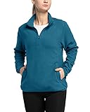 33,000ft Damen Fleece Pullover mit Halbreißverschluss Stehkragen Fleecepullover Sweatjacke Winter Warm Sweatshirt Microfleece Atmungsaktiv Fleeceshirt für Reisen, Wandern