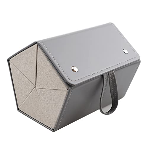 Dibiao Sonnenbrillen-Organizer-Box, 5 Fächer, tragbares Brillenetui, mehrere Paare, zum Aufhängen, Reise-Etui, aufrollbare Brillen-Aufbewahrungsbox, 6,3 x 5,1 x 4,9 cm, Grau Cover