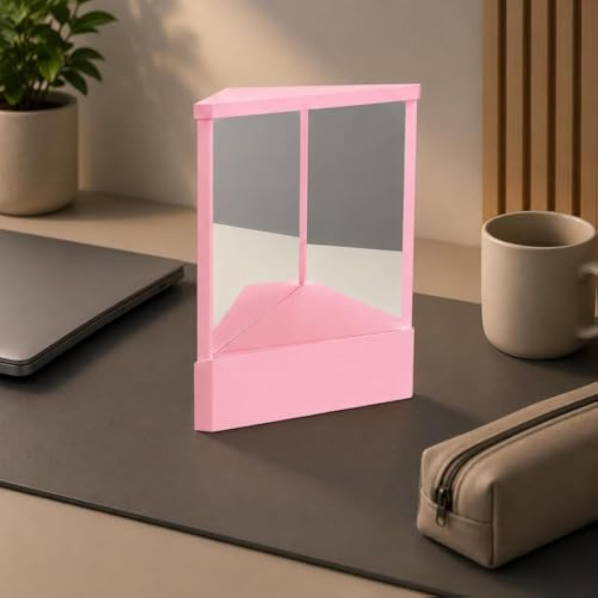 Large Non-Reversing Dressing Table Mirror, Blue Design