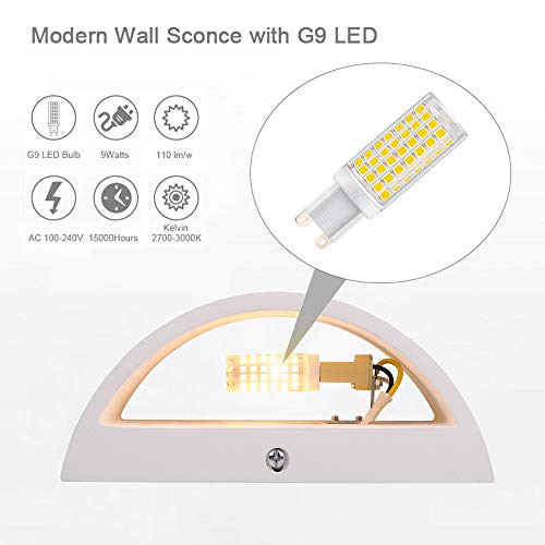 Trlife Led Wall Sconces Set Of 2, Modern Wall Sconce 9W 3000K Warm White Wall Sconce Lighting For Bedroom Hallway Stairway Bathroom Hotel (2 Pack, Bulbs Included) #TOP3