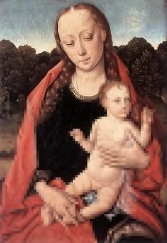 Cuadro de La Virgen y el Niño para decorar un salón elegante y clásico de 60x90cm