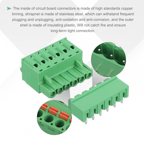 Conector enchufable de 6 pines para proyectos electrónicos con bloque de terminales de tornillo 3