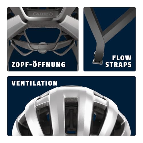 ABUS Rennradhelm PowerDome - Leichter Fahrradhelm mit cleverem Belüftungssystem und aerodynamischem Profil - Made in Italy - für Damen und… – Ansicht 5