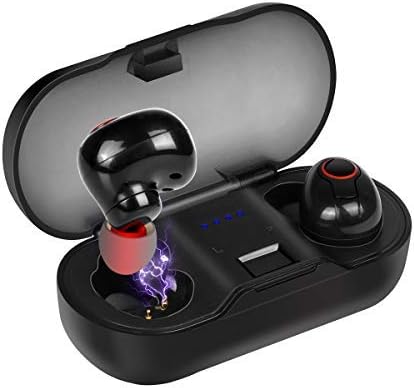 Wireless Earbuds Waterproof,v5.0 Portable Bluetooth Earbuds with Mini Charging Case for Sport with Noise-Cancelling & Build-in Mic, Quick Charging Headphones Suitable for Android and iPhone