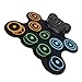 RiToEasysports Roll Up Practice Drum Pad Portable Electric Drum Set USB Rechargeable with Dual Speaker Soft Pads Lightweight for Music Games Gifts
