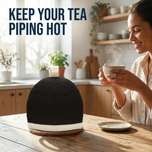 Image of Glaciart One Wool Teapot Cozy Kettle Cover | Dome Shaped Large Tea Cosy, Kettle or French Press | Handmade & Needle Felted from Natural Wool | Warms Up to 2 Hours | Great as Gift