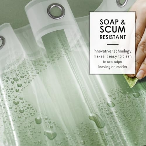 Clara Clark Clear Shower Curtain Liner - 72x72 Lightweight, Waterproof PEVA with 3 Magnets by Clara Clark - Used condition - Image 3