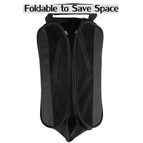 Outdoor Golf Shoes Bags Travel Shoes Bags Zippered Sport Shoes Bag (Black) #TOP4