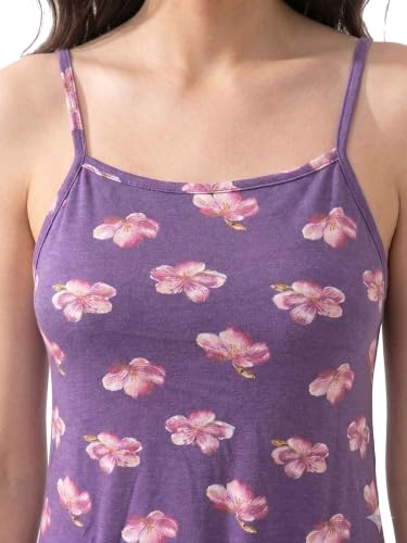 Image of Inner Sense Organic Cotton Nighty for Women Stylish I Above Knee Length Spaghetti with Scoop Neck Design I Adjustable Straps Camisole for Woman to Wear Solo or Layered