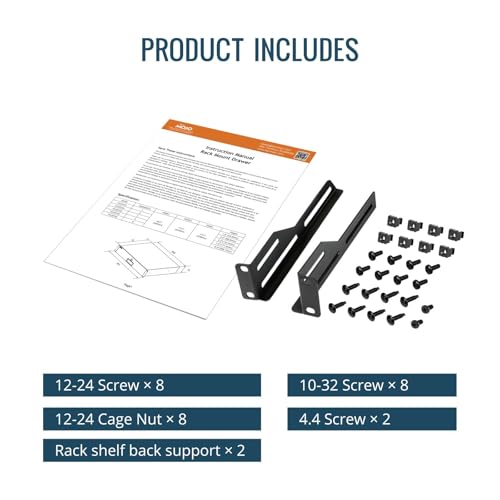 Tecmojo 2U Rack Drawer,Rack Mount Drawer for 19in Network Equipment/Server/AV Rack or Cabinet Enclosure,Sliding and Lockable Server Rack Drawer - Load-Bearing 44lb (20kg),with Cable Management Holes