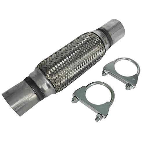 CCE フレキシブルパイプ 排気パイプ ステンレスメッシュパイプ エキマニ マフラー 車補修整備パイプ ジャバラ熔接パイプ バンド付き (50φ(200×300)ｍｍ) - CCE - 商品画像