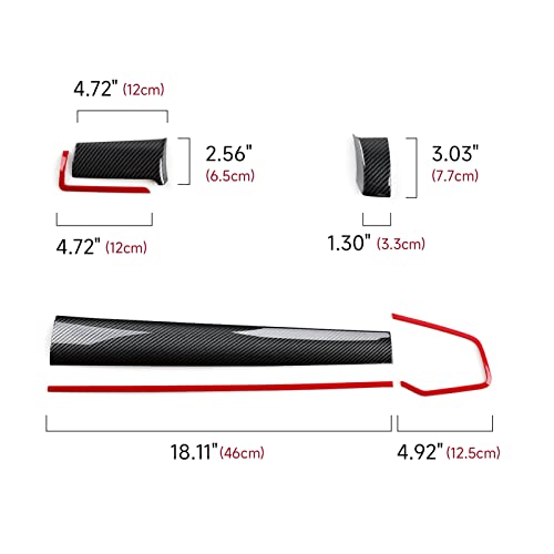 Image of Car Dashboard Panel Cover Decals for 2016-2021 Honda Civic 10th Gen Accessories ABS Carbon Fiber Stickers, Not for Sport /Hatchback /Touring