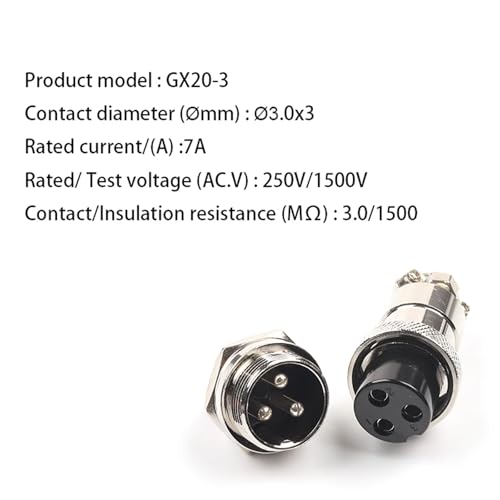Conector rápido GX20 circular de 4 pines y 20 mm para conexiones seguras 2