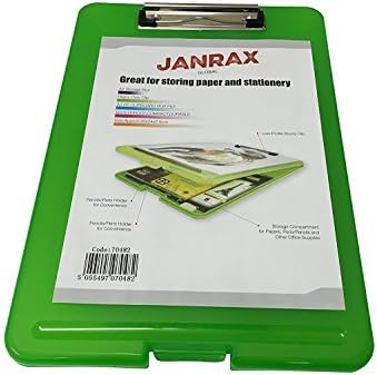 Janrax A4 Green Clipboard Box File - Storage Filing Case