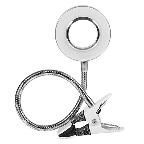 Pinkiou Clip on Lamp Desk Lamp with Clamp for Night Reading Nail Art Makeup Salon LED USB Book Light Clip Clamp Lamp 360°Flexible Gooseneck Bed Lamp 3 Color Models