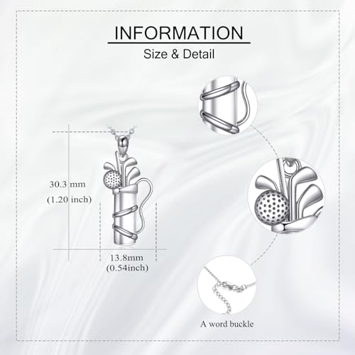 YAFEINI Golf Gifts for Women 925 Sterling Silver Golf Club and Ball Pendant Necklace Golf Jewelry for Golf Lovers3