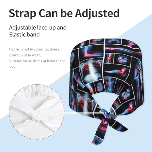 Image of Adjustable Working Cap Breathable Unisex Women Men Elastic Bandage Tie Back Hats Scrub Nursing Doctor Surgeon Cap