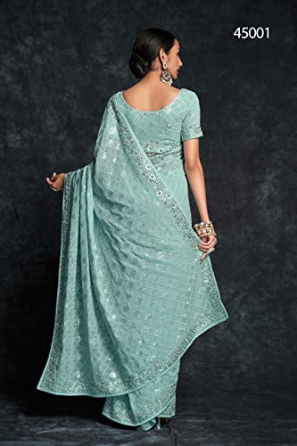 Sari 8527 de Georgette una solución elegante de gala con lentejuelas y cristales Zarkan 3