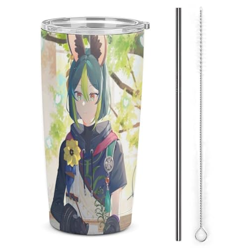 コップ 原神 提?里 Tighnari ティナリ マグカップ 車用 タンブラー メンズ 車載 自動車カップ 魔法瓶 水筒 水カップ ポット 旅行杯 ケトル コーヒーカップ ストロー付き レディース 蓋付き 持ち運び マグボトル ステンレス鋼 ダイレクトタイ