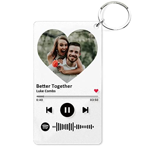 Personalized Music Spotify Code Keychain,Custom Keychain with Pictures,Customized Gift,Custom Song Keychain, Custom Photo Keychain for Anniversary Wedding Gift
