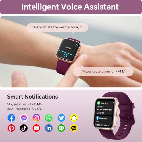Image of Smart Watches for Women, 1.85 inch HD Smart Watch Compatible iPhone /Samsung /Android (Answer /Make Call), Fitness Watch with Heart Rate /Sleep /SpO2 Monitor, SmartWatch 3ATM Waterproof 120+ Sport Modes Alexa