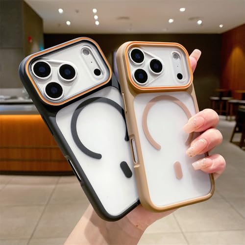Coque TPU iPhone 14 Pro transparente magnétique orange de luxe - 2