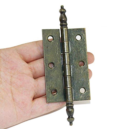 4 PCS Folding Butt Hinges Antique Bronze Hinge Vintage Hardware with Screws for Furniture Doors Wooden Boxes Big Size (Open Size: Length: 5", Width:1-3/4")