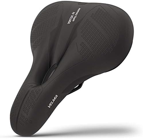 Velmia Bike Seat Made of Comfortable Memory Foam I Bicycle Seat with Ergonomic Zone Concept for Men & Women I Bike Saddle for BMX, MTB & Road