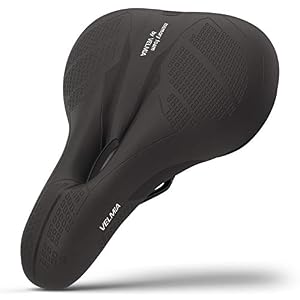 Velmia Bike Seat with Ergonomic 3-Zone Concept & Memory Foam, Comfortable Bike Saddle for Men & Women, Cushion for Trekking Bike, Mountain Bike and City Bikes.