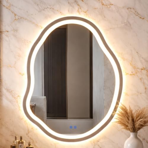 Espelho Banheiro LED Touch 3 Cores de Luz Com Desembaçador e Disp...