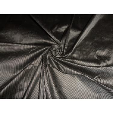 Soie Dupion argenté noir 137 cm | Évoquez l'élégance intemporelle