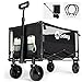 Produktbild Sekey XXL Bollerwagen Faltbar 160L 100KG Belastbar, Faltbarer Bollerwagen Geländetauglich, Klappbarer Handwagen Strand Camping Einkaufen, XXL-Sieger 3011, Schwarz