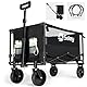Sekey XXL Bollerwagen Faltbar 160L 100KG Belastbar, Faltbarer Bollerwagen Geländetauglich, Klappbarer Handwagen Strand Camping Einkaufen, XXL-Sieger 3011, Schwarz