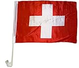 Nylon Bandera de Suiza para coche, Unisex, rojo, talla única