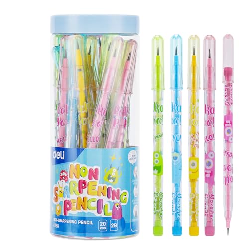 Deli Graphite Pencil 2B Non-Sharpening 20 pcs Assorted Color