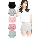 [Lino Ulu] 3枚セットｘハイウエストショーツｘ温活ｘ桃尻【クロッチ綿100％ｘ快適な履き心地ｘお腹もお尻も暖かいｘ美尻】 ショーツ レディース 綿100％ 下着 セット 深ばき (JP, アルファベット, L, ローズピンク/スモーキーブルー/グレー 3枚)