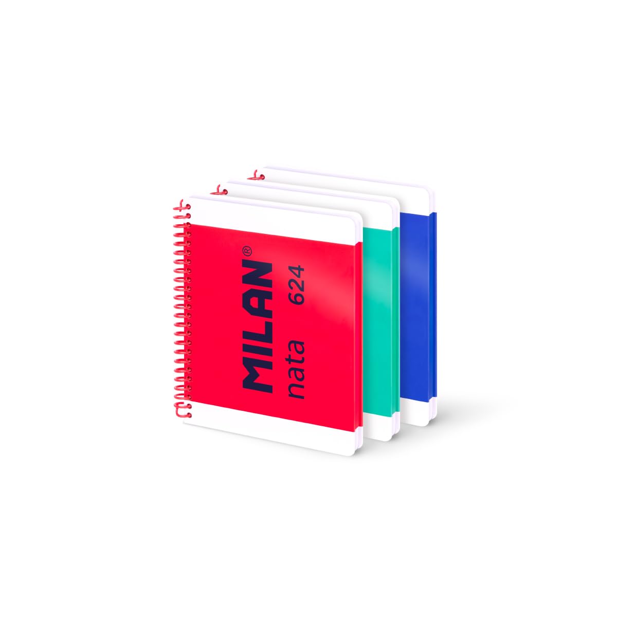 MILAN Pack of 3 A5 Hardcover Spiral Notebooks 80 Sheets 95gsm White Collection Nata 624 Since 1918      Unknown Binding