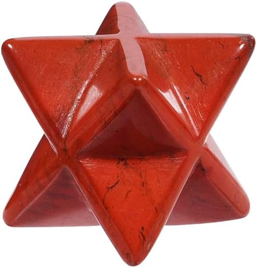 Natural Stone Rainbow Moonstone Merkaba with Velvet Pouch (1 Pcs)