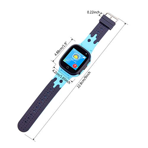 Beacon Pet Kids Smart Watches for Girls Boys with GPS Tracker SOS Call Alarm Clock Camera Touch Screen Sport Intelligent Smartwatch HD Spy Safety Phone Watch for Kid Birthday Gift (Blue) - Thumbnail 2