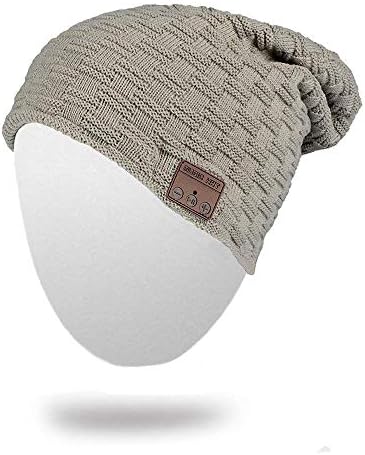 BearsFire Wireless Music Beanie Hat Headphone wiht Bluetooth Stereo Speaker Mic Hands-Free Earphones Cap Winter Warm Thick Skull Knit Music Hat Gifts for Men Women Ourdoor Sports Skiing Skating Hiking
