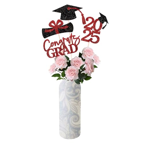Décorations de remise de diplôme classe 2024 pour tables de fête rouge éclatant