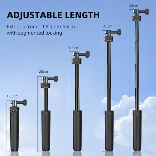 20" Osmo Pocket 3 4 Tripod for Action Camera, Xtra Muse Mini Table Desk Extendable Stand Small Handheld Selfie Stick Quick Release 1/4 Screw Vlog for DJI Action 6 5 Pro for Insta360 X4 X5 Accessories by BRDRC - Image 5