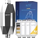 ALTHY Filtro de ducha de con vitamina C para agua dura - Filtro de cabezal...