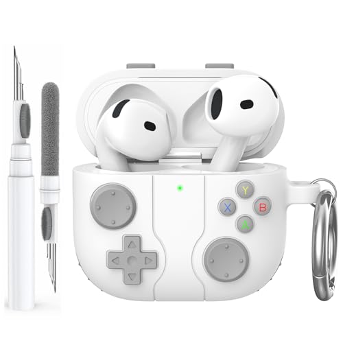 AhaStyle AirPods 4 Custodia Cover con Kit Pulizia Retro Handheld Game Console Design per AirPods 4a Generazione Custodia Morbida Pelle Protettiva in Silicone per Apple AirPods4 2024 Custodia Ricarica