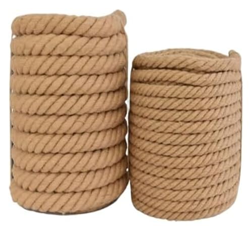 Cuerda de yute gruesa de 14 mm x 50 m, cuerdas de sisal, cuerda de yute, cuerda torcida for manualidades, decoración, gato, mascota, decoración del arte del hogar (tamaño: 14 mm, 30 m) (tamaño: 14 mm,