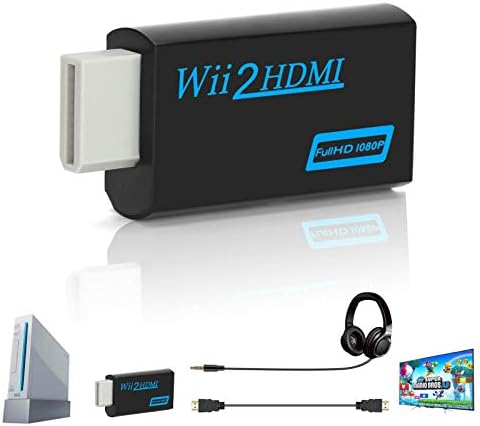 Wii to HDMI Converter, Zeato Wii to HDMI Adapter, Wii to HDMI 1080P 720P Connector Output Video & 3.5mm Audio - Supports All Wii Display Modes - Black
