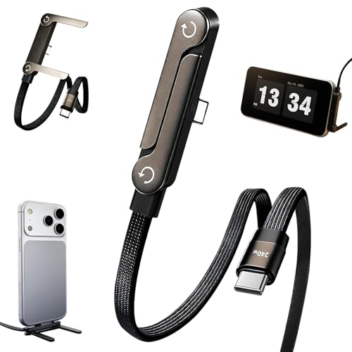 Cargador de teléfono plano tipo C para ver vídeos en la cama gracias al soporte integrado