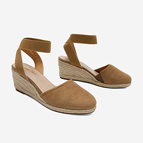 Image of DREAM PAIRS Women's Ankle Strap Wedge Sandals | Espadrilles Sandals, Elastic Ankle Strap, Cushioned Comfort for Summer Outfit, Fashion Dressy Shoes